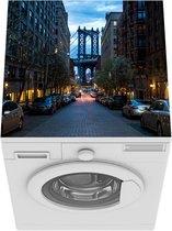 Wasmachine beschermer mat - New York - Dumbo - Nacht - Breedte 60 cm x hoogte 60 cm