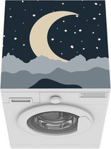 Wasmachine beschermer mat - Pastel - Nacht - Maan - Breedte 60 cm x hoogte 60 cm