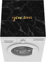 Wasmachine beschermer mat - Quotes - Motivatie - Goud - Marmer - Breedte 60 cm x hoogte 60 cm