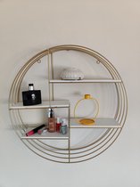 Relaxdays - Wandrek rond - Goud - Metaal - 51.5 x 11.5 x 51.5 cm - voor keuken woonkamer slaapkamer