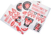 stickers Mickey & Minnie vinyl rood/zwart 50 stuks