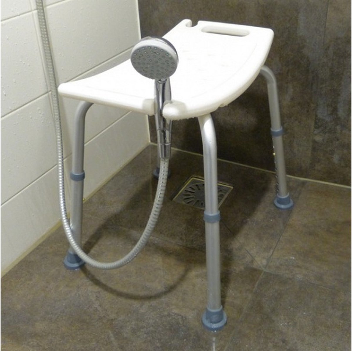 douchekruk verstelbaar 3553 cm aluminium wit/grijs bol