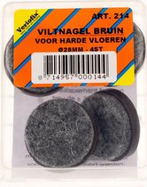 viltnagel diameter 28mm nylon bruin 4stuks