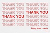 placemat Thank You 30 x 45 cm PVC wit/rood