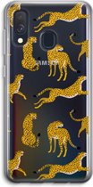 Case Company® - Samsung Galaxy A40 hoesje - Luipaard - Soft Cover Telefoonhoesje - Bescherming aan alle Kanten en Schermrand