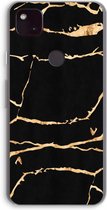 Case Company® - Google Pixel 4a 5G hoesje - Gouden marmer - Soft Cover Telefoonhoesje - Bescherming aan alle Kanten en Schermrand