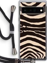 Case Company® - Google Pixel 6 Pro hoesje met Koord - Arizona Zebra - Telefoonhoesje met Zwart Koord - Bescherming aan alle Kanten en Over de Schermrand