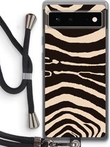 Case Company® - Google Pixel 6 hoesje met Koord - Arizona Zebra - Telefoonhoesje met Zwart Koord - Bescherming aan alle Kanten en Over de Schermrand