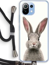 Case Company® - Xiaomi Mi 11 Lite hoesje met Koord - Daisy - Telefoonhoesje met Zwart Koord - Bescherming aan alle Kanten en Over de Schermrand