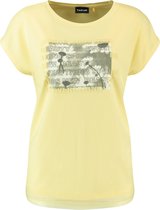 TAIFUN Dames T-shirt met laagjeseffect, EcoVero Sunflower gemustert-46