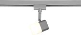 LED Railverlichting - Track Spot - Trinon Dual Ribon - 2 Fase - 3.5W - Warm Wit 3000K - Dimbaar - Rechthoek - Mat Nikkel - Aluminium