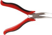 gebogen punttang VT255 122 mm staal rood/zwart