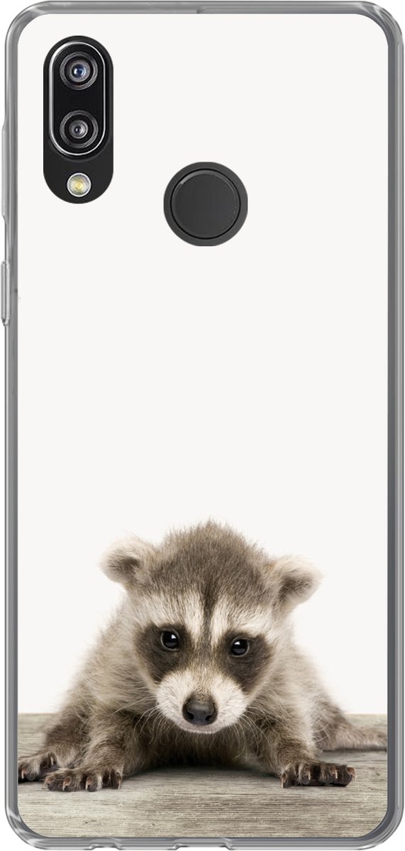 Telefoonhoesje Geschikt voor Huawei P20 Lite (2020) hoesje - Wasbeer - Dieren - Kinderen - Jongens - Meisjes - Siliconen Telefoonhoesje Telefoonhoesje