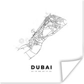 Poster Dubai - Stadskaart - Zwart Wit - 50x50 cm - Plattegrond