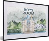 Fotolijst incl. Poster - Quotes - Boys room - Spreuken - Jongens - Kids - Baby - Boys - 60x40 cm - Posterlijst