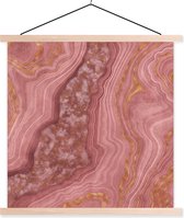 Support pour affiches avec affiche 90 x 90 cm - Affiche scolaire - Marbre - Goud - Ligne - Affiche textile - Lattes vierges