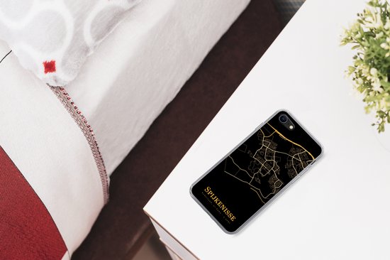 Coque pour iPhone SE 2020 - Spijkenisse - Carte - Or - Coque de téléphone en Siliconen