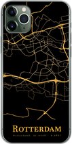 Geschikt voor iPhone 11 Pro Max hoesje - Rotterdam - Kaart - Gold - Siliconen Telefoonhoesje