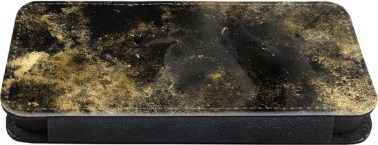 Telefoonhoesje Geschikt voor iPhone XR telefoonhoesje - Gold - Luxe - Vintage - Zwart - Met vakjes - Wallet case met magneetsluiting