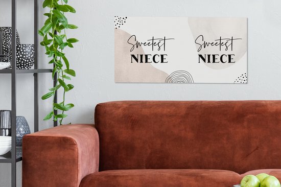 Canvas Schilderij Quotes - Liefde - Familie - Niece - 80x40 cm - Wanddecoratie