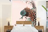 Behang - Fotobehang Vintage - Pauw - Japans - Pauwenveren - Breedte 195 cm x hoogte 260 cm