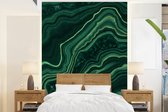 Behang - Fotobehang Marmer - Groen - Lijn - Breedte 190 cm x hoogte 260 cm