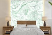 Behang - Fotobehang Marmer - Groen - Patroon - Breedte 240 cm x hoogte 240 cm
