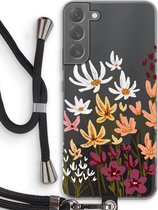 Case Company® - Samsung Galaxy S22 Plus hoesje met Koord - Painted wildflowers - Telefoonhoesje met Zwart Koord - Bescherming aan alle Kanten en Over de Schermrand
