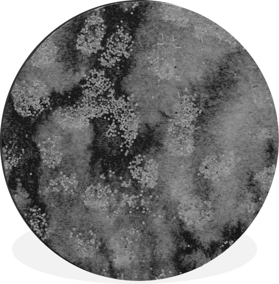 WallCircle - Wandcirkel - Muurcirkel - Zwart - Verf - Grijs - Aluminium - Dibond - 60x60 cm - Binnen en Buiten