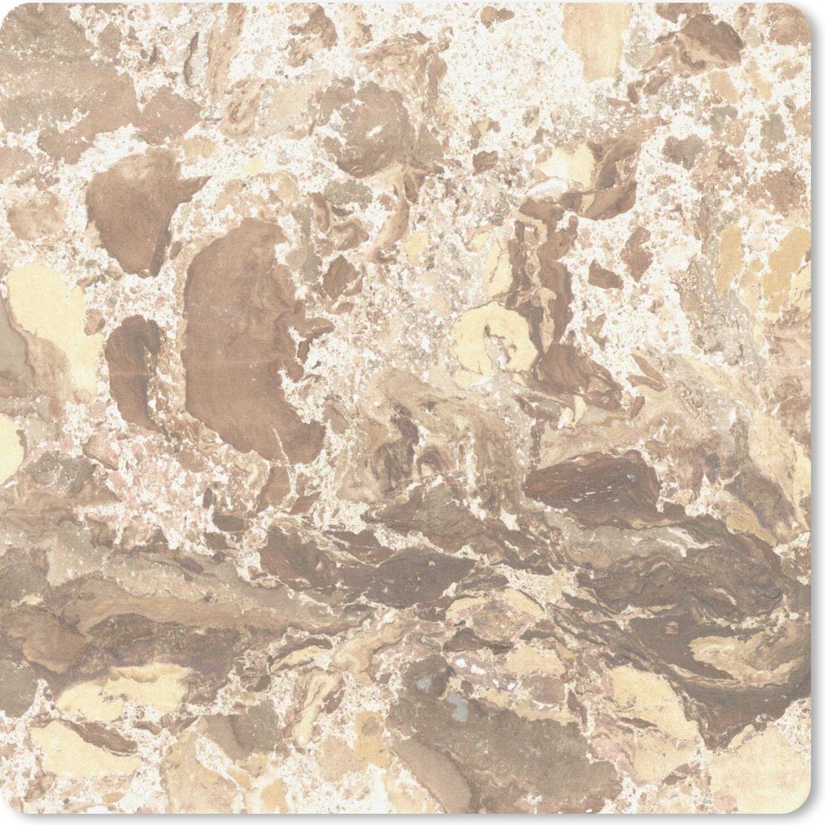 Muismat 30x30 cm - Mousepad Kristal - Geel - Graniet print - Muismatten