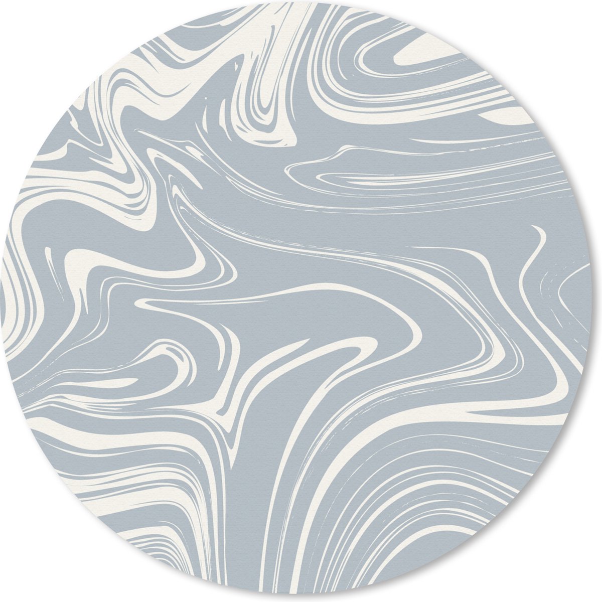 Muismat rond 30x30 cm - Mousepad Marmer - Grijs - Blauw - Ronde muismatten