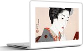 Laptop sticker - 12.3 inch - Vrouw - Make up - Japans - Vintage - 30x22cm - Laptopstickers - Laptop skin - Cover