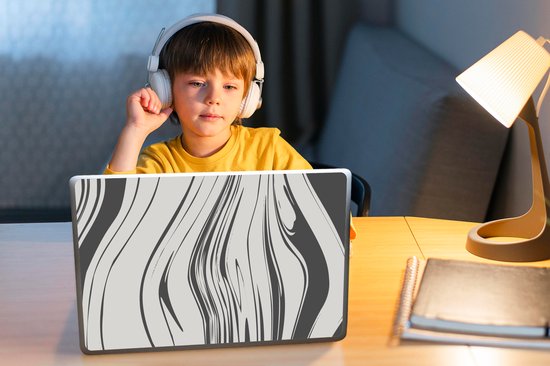 Sticker ordinateur portable - 14 pouces - Marbre - Fer - Ligne