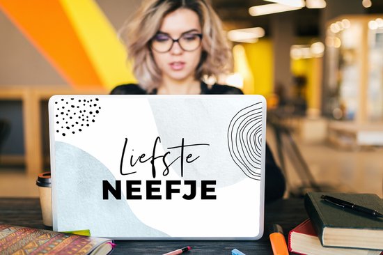 Sticker ordinateur portable - 17,3 pouces - Proverbes - 'Dearest neveu' - Citations - Pastel