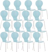 CLP Diego Set de 16 chaises visiteur bleu clair