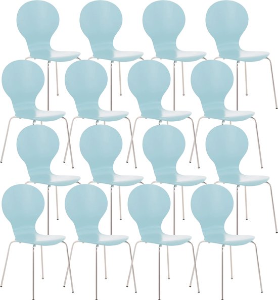 CLP Diego Set van 16 bezoekersstoelen lichtblauw