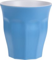 Onbreekbare kunststof/melamine blauwe drinkbeker 9 x 8.7 cm voor outdoor/camping/picknick/strand
