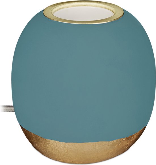 Relaxdays tafellamp beton - diverse kleuren - 9 9 - nachtlampje - rond - modern