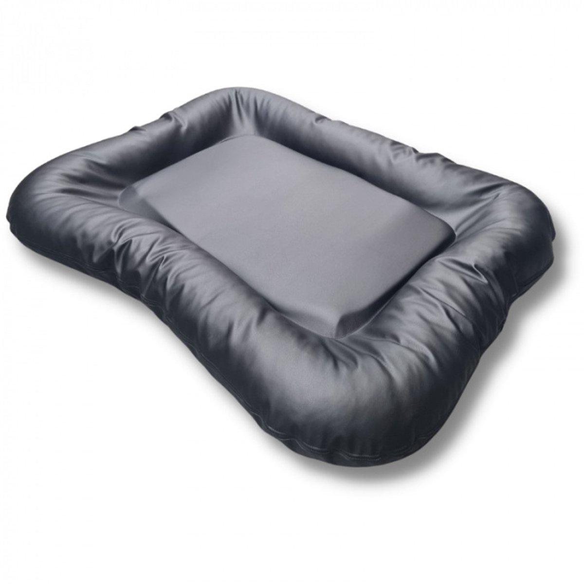 Bol.com Topmast Hondenmatras Hondenkussen - Skai Leer - Zwart - 70 x 46 cm - Kleine Hond aanbieding