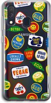 Case Company® - Samsung Galaxy A40 hoesje - Fruitsticker - Soft Cover Telefoonhoesje - Bescherming aan alle Kanten en Schermrand