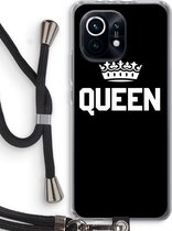 Case Company® - Xiaomi Mi 11 hoesje met Koord - Queen zwart - Telefoonhoesje met Zwart Koord - Bescherming aan alle Kanten en Over de Schermrand