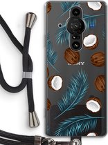 Case Company® - Sony Xperia Pro-I hoesje met Koord - Kokosnoot - Telefoonhoesje met Zwart Koord - Bescherming aan alle Kanten en Over de Schermrand