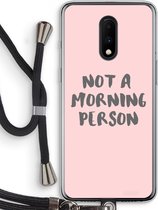 Case Company® - OnePlus 7 hoesje met Koord - Morning person - Telefoonhoesje met Zwart Koord - Bescherming aan alle Kanten en Over de Schermrand