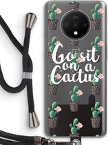 Case Company® - OnePlus 7T hoesje met Koord - Cactus quote - Telefoonhoesje met Zwart Koord - Bescherming aan alle Kanten en Over de Schermrand