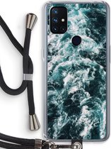 Case Company® - OnePlus Nord N10 5G hoesje met Koord - Zee golf - Telefoonhoesje met Zwart Koord - Bescherming aan alle Kanten en Over de Schermrand