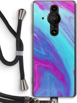 Case Company® - Sony Xperia Pro-I hoesje met Koord - Zweverige regenboog - Telefoonhoesje met Zwart Koord - Bescherming aan alle Kanten en Over de Schermrand