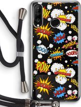 Case Company® - Huawei P30 Lite hoesje met Koord - Pow Smack - Telefoonhoesje met Zwart Koord - Bescherming aan alle Kanten en Over de Schermrand