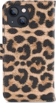 Apple iPhone 13 Mini Hoesje - My Style - Flex Wallet Serie - Kunstlederen Bookcase - Leopard - Hoesje Geschikt Voor Apple iPhone 13 Mini