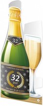 wenskaart champagne - 32 jaar 12 x 18 cm papier