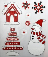 stickervel kerst 28,5 x 34,5 cm rood/wit 8-delig